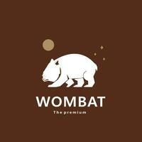 Tier Wombat natürlich Logo Vektor Symbol Silhouette retro Hipster