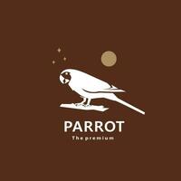 djur- papegoja naturlig logotyp vektor ikon silhuett retro hipster
