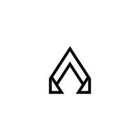en svart och vit logotyp med en triangel vektor