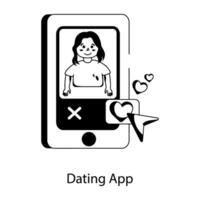 Trendige Dating-App vektor