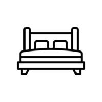 doppelt Bett Symbol. Vektor Linie Symbol zum Ihre Webseite, Handy, Mobiltelefon, Präsentation, und Logo Design.