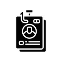 persönlich Phishing Symbol. Vektor Glyphe Symbol zum Ihre Webseite, Handy, Mobiltelefon, Präsentation, und Logo Design.