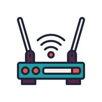 Router Symbol. Vektor gefüllt Farbe Symbol zum Ihre Webseite, Handy, Mobiltelefon, Präsentation, und Logo Design.