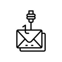 Email Phishing Symbol. Vektor Linie Symbol zum Ihre Webseite, Handy, Mobiltelefon, Präsentation, und Logo Design.
