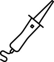 Haar Lockenwickler Gliederung Vektor Illustration Symbol