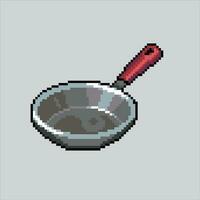 Pixel Kunst Illustration braten Pfanne. pixelig braten Pfanne. braten schwenken zum Kochen Küche. pixelig zum das Pixel Kunst Spiel und Symbol zum Webseite und Video Spiel. alt Schule retro. vektor