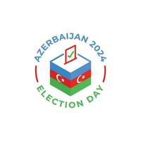 Aserbaidschan 2024 Wahl Tag, Wählen. Vektor Symbol Etikette Vorlage