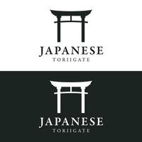 japanisch uralt torii Tor Logo Vorlage Design. Tori Tor japanisch Erbe, Kultur und Geschichte. vektor