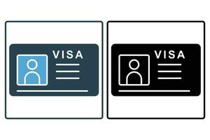 Visa Symbol. Symbol verbunden zu Reise. solide Symbol Stil. Element Illustration vektor