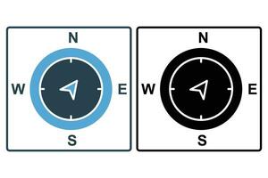 kompass ikon. ikon relaterad till resa, riktning och navigering. platt linje ikon stil. element illustration vektor