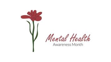 mental Gesundheit Bewusstsein Monat im kann Banner. jährlich Kampagne im vereinigt Zustände von gesund Lebensstil Konzept. minimalistisch Vektor Illustration zum Karte, Hintergrund.
