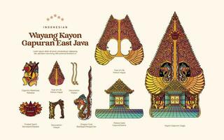 isolerat indonesien wayang gunungan kajon illustration vektor