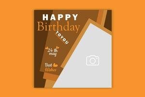 inbjudan kort födelsedag social media posta baner design vektor