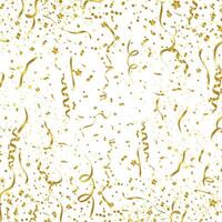 festlich Party mit Gold Konfetti im Weiß Hintergrund vektor