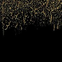 festlig fest med guld konfetti i svart bakgrund vektor
