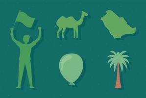 grüne silhouette arabien saudi vektor