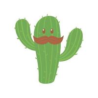 süßer Kaktus mit Schnurrbart vektor