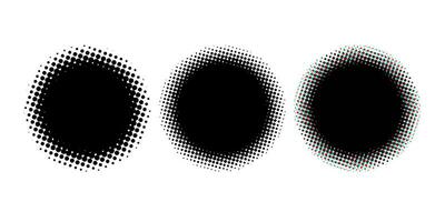 svart cirkel med halvton effekt. vektor illustration.