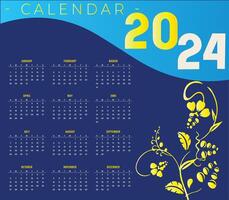 vektor modern 2024 vägg kalender mall