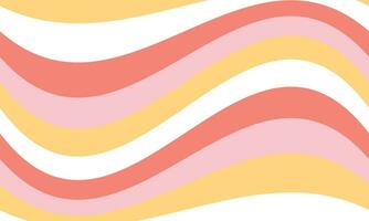 Jahrgang groovig Pastell- retro Hintergrund. abstrakt Regenbogen wellig Hintergrund im Stil 60-70er Jahre. Hippie Ästhetik vektor