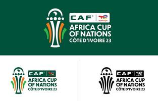 logotyp afrika nationer mästerskap fotboll fotboll konkurrens grön bakgrund mall design vektor konst