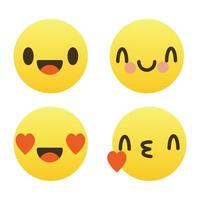Vektor gemischt Emoji einstellen Illustration auf Weiß