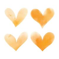gul hjärta samling vektor hjärtans dag utgåva