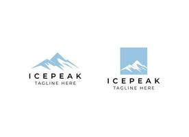 Eis Gipfel montieren Stein Berg Abenteuer Logo Design. minimalistisch montieren Eis Gipfel Logo vektor
