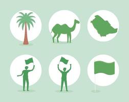 Symbole saudisches Tier und Flaggen vektor