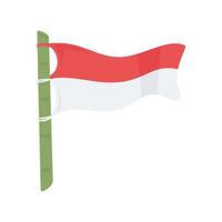 indonesiens flagga i bambu vektor