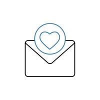 kärlek brev begrepp linje ikon. enkel element illustration. kärlek brev begrepp översikt symbol design. vektor