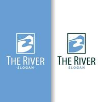Fluss Logo, Bäche, einfach Silhouette Inspiration Design Fluss fließen Illustration Vorlage vektor