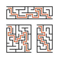 en uppsättning labyrinter. spel för barn. pussel för barn. labyrintkonst. vektor illustration.