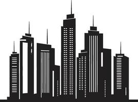 storstads höjder skiss stadsbild flera våningar vektor ikon urban skyskrapa intryck flera våningar vektor logotyp design