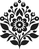 kulturell Wesen ethnisch Blumen- Emblem Symbol einheimisch Fäden dekorativ ethnisch Blumen- Logo vektor