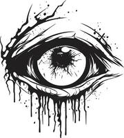 gruselig Untote Vision Vektor Zombie Auge Emblem schrecklich Blick schwarz gruselig Auge Logo