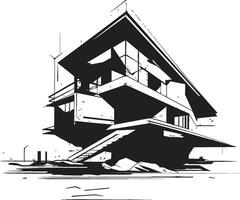 innovativ Hem plan konceptuell hus skiss emblem trogen boning översikt modern hus skiss vektor emblem