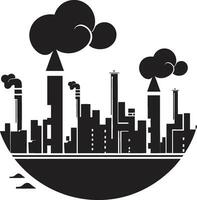 Innenstadt Höhen Illustration mehrstöckig Gebäude im Vektor Logo städtisch Turm Emblem mehrstöckig Stadtbild Vektor Logo