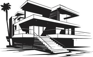 trendsättande livsmiljö eleganta hus design vektor logotyp sofistikerad levande symbol modern hus aning vektor ikon