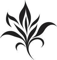 abstrakt kronblad design elegant svart vektor ikon minimalistisk blomma skiss konstnärlig logotyp element