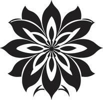 minimalistisk blommig detalj svart ikoniska element nyckfull vektor blomma enda konstnärlig logotyp