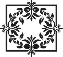 strukturiert Botanicals schwarz Fliese Blumen- Design Blumen- Gitterwerk geometrisch Vektor Fliese Logo