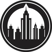 Innenstadt mehrstöckig Silhouette Stadtbild Vektor Symbol Design städtisch Turm Entwurf mehrstöckig Gebäude im Vektor Logo