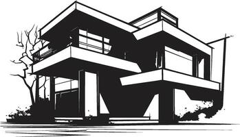 kreativ Wohnung Eindruck Haus Idee Vektor Symbol Zuhause Struktur Symbol die Architektur Design Vektor Emblem