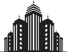Stadtlinie Aussicht mehrstöckig Stadtbild Emblem im Vektor Innenstadt Elevation mehrblumig Stadt Gebäude Vektor Symbol