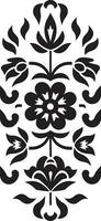 geometrisch Blütenblatt abspielen Blumen- Fliese Symbol gefliest Botanicals schwarz Vektor Blumen- Logo