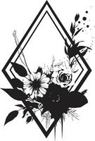 elegant noir Blütenblatt Anordnung minimalistisch Symbol glatt handgemacht blüht schwarz Vektor Logo
