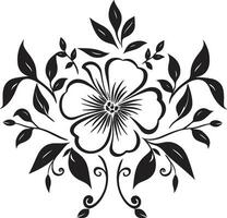 Jahrgang noir blühen Porträts Hand gezeichnet Blumen- Kunst noir blühen Kunst noir Emblem Skizzen vektor