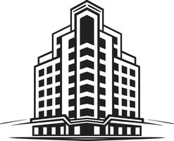 Innenstadt Elevation mehrblumig Stadt Gebäude Vektor Symbol Metropole Eindrücke mehrstöckig Stadtbild Logo Design