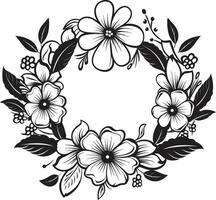 nyckfull bröllop blommar vektor blommig emblem modern blommig elegans svart bröllop logotyp design